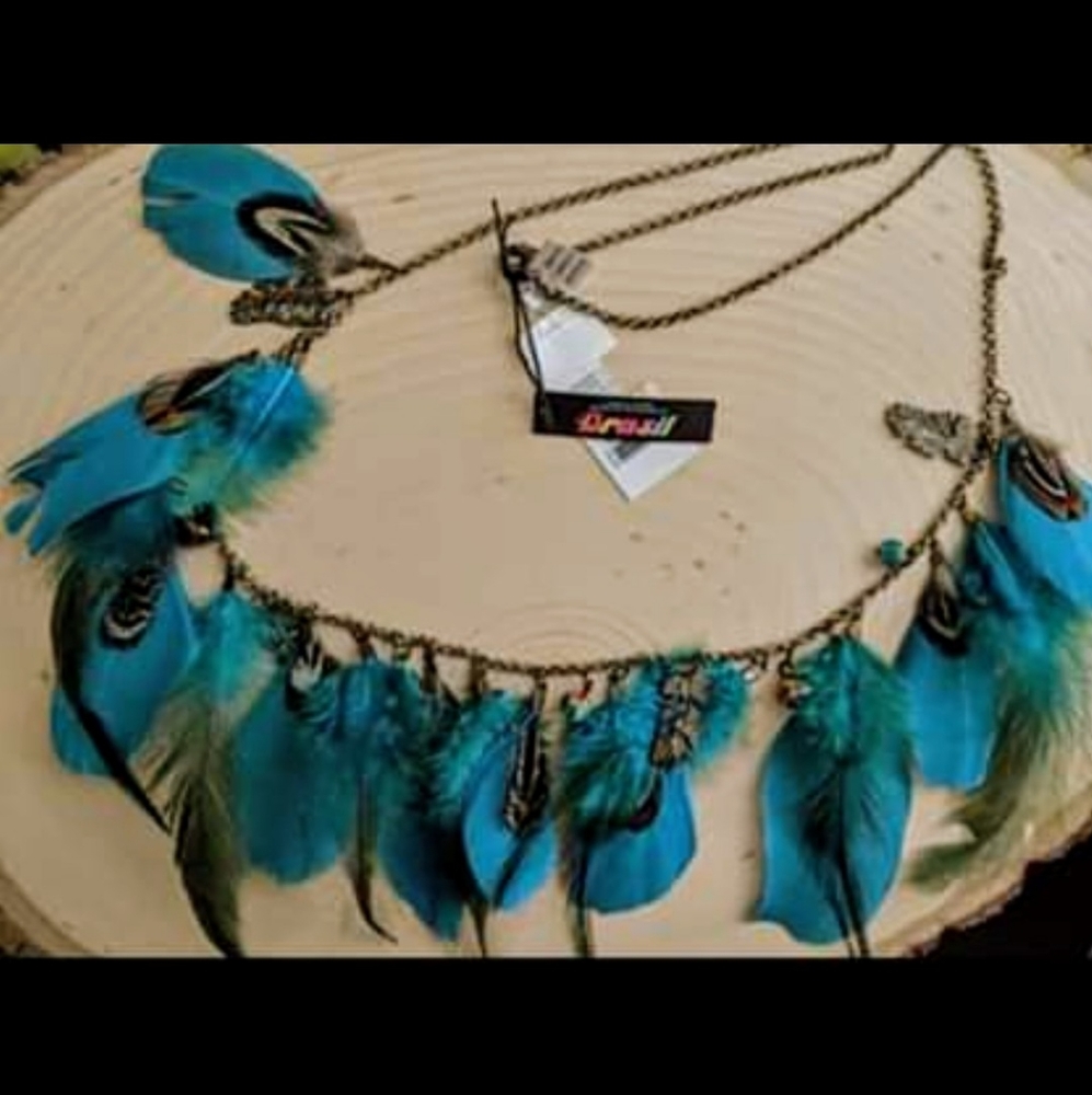 NWT feather necklace